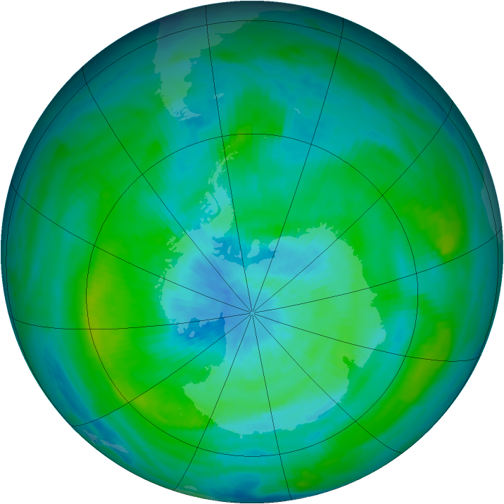 Antarctic ozone map for 15 March 1979